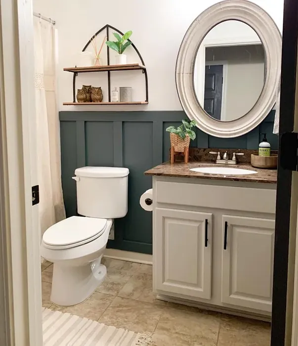 Benjamin Moore Knoxville Gray Bathroom Wall Panelling