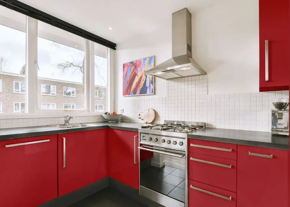 Benjamin Moore Ladybug Red kitchen cabinets