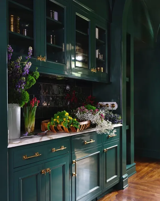 Lafayette Green kitchen cabinets color