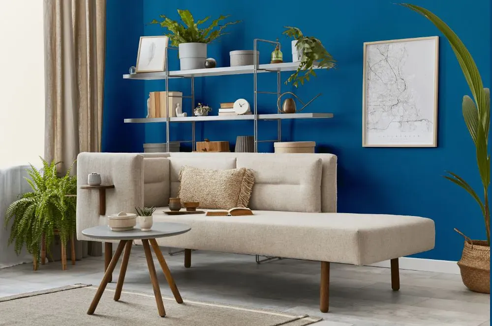 Benjamin Moore Laguna Blue living room