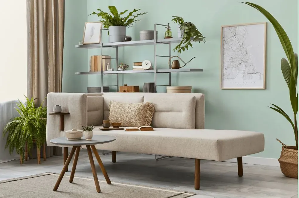 Benjamin Moore Lakeshore Green living room