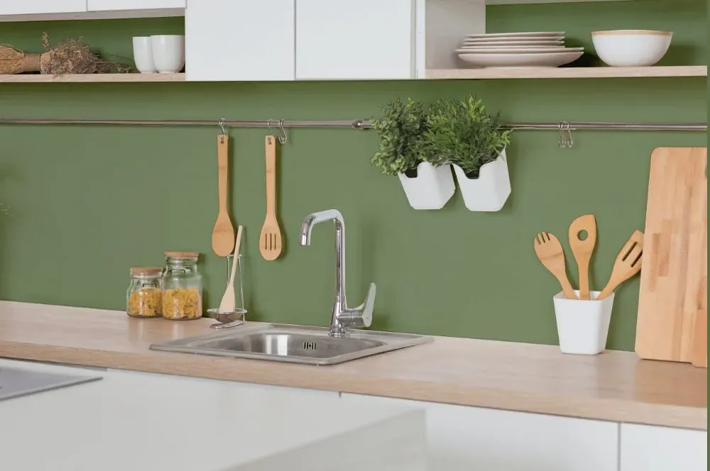 Benjamin Moore Land of Liberty kitchen backsplash