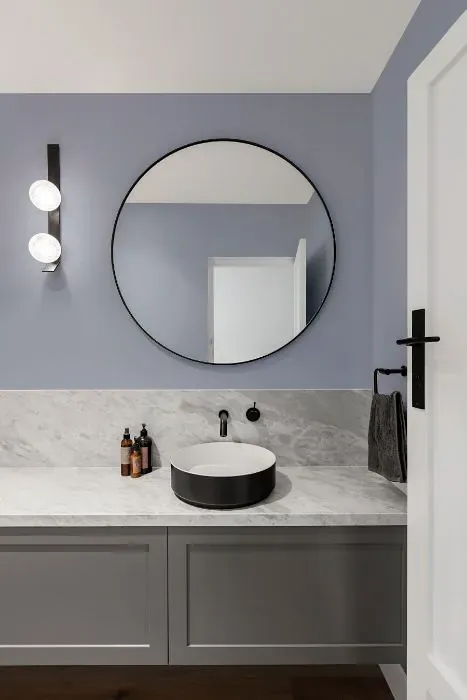 Benjamin Moore Lavender Blue minimalist bathroom