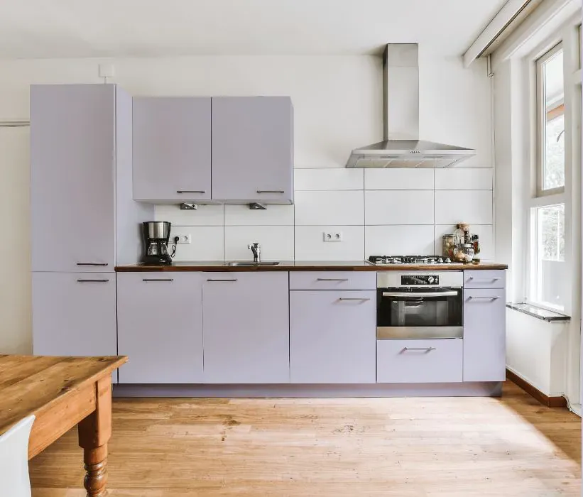 Benjamin Moore Lavender Ice kitchen cabinets