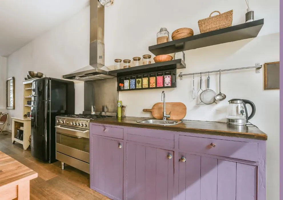 Benjamin Moore Lavender Lipstick kitchen cabinets