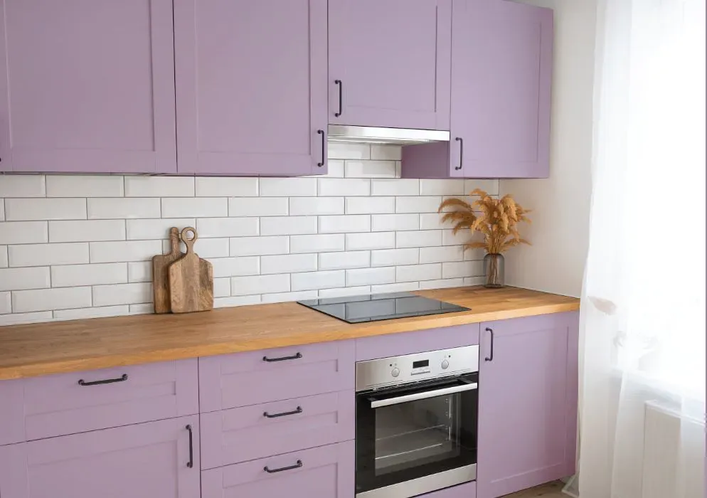 Benjamin Moore Lavender Lipstick kitchen cabinets