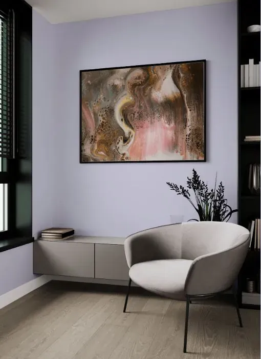 Benjamin Moore Lavender Mist living room