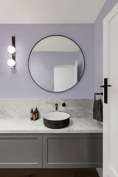 Benjamin Moore Lavender Mist minimalist bathroom