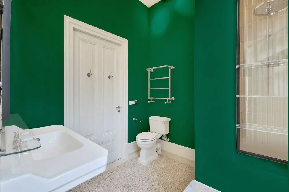 Benjamin Moore Lawn Green bathroom