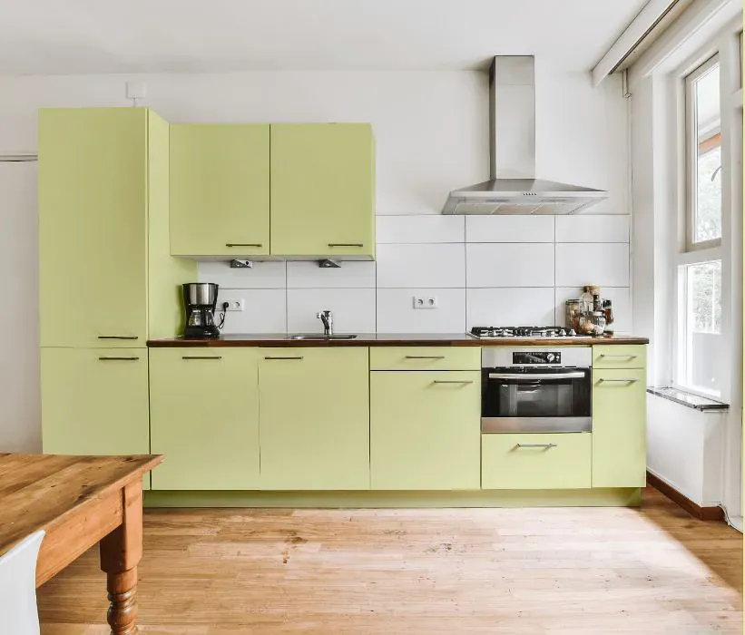 Benjamin Moore Lemon Twist kitchen cabinets