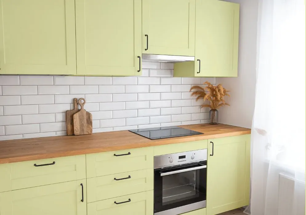 Benjamin Moore Lemon Twist kitchen cabinets