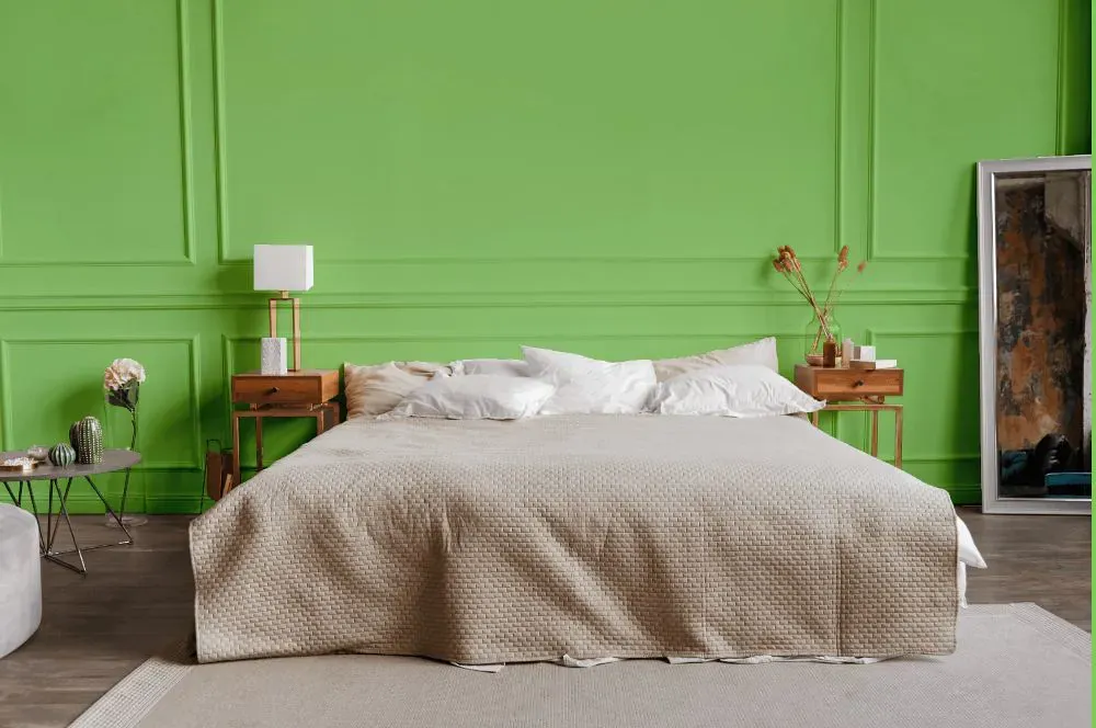 Benjamin Moore Leprechaun Green bedroom