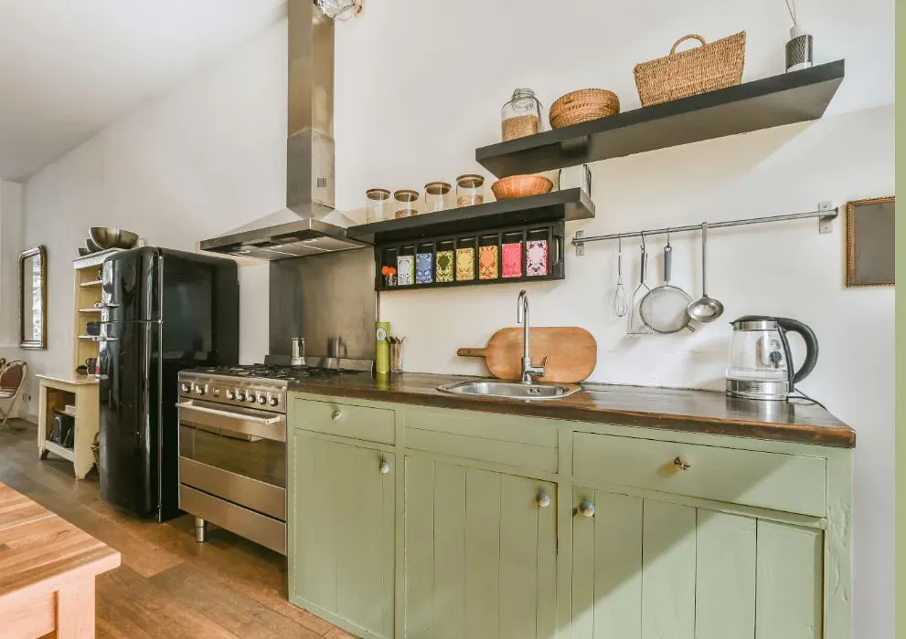 Benjamin Moore Levingston Green kitchen cabinets