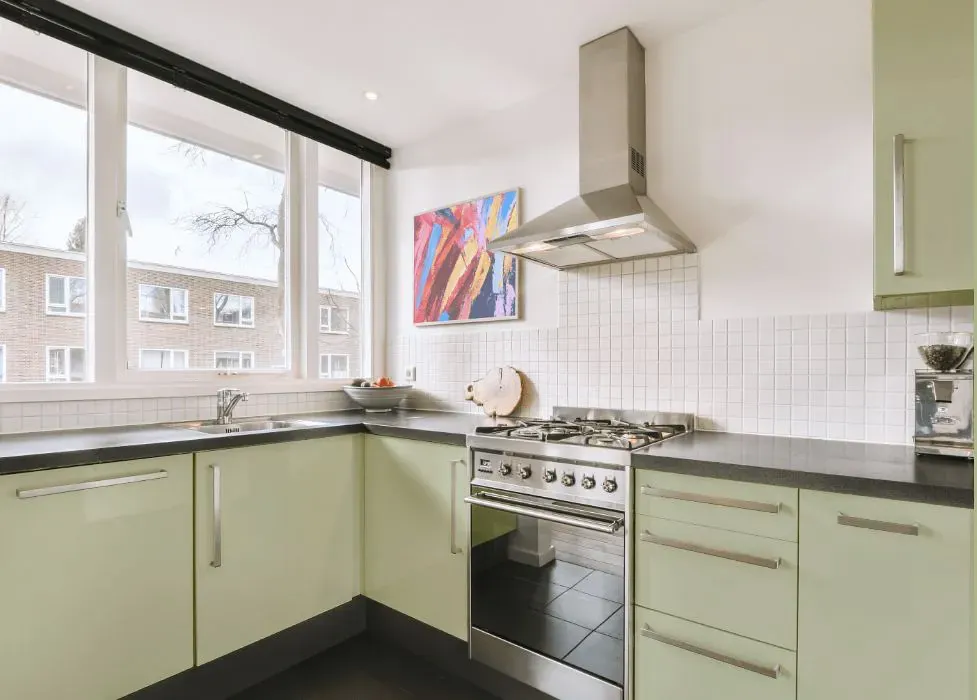 Benjamin Moore Levingston Green kitchen cabinets