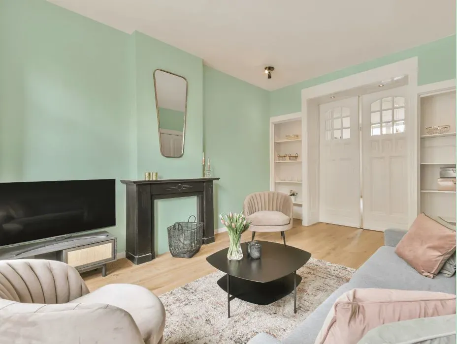 Benjamin Moore Lido Green victorian house interior