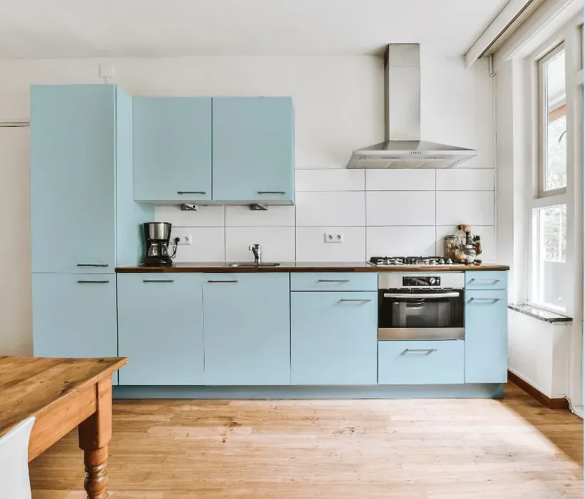Benjamin Moore Light Blue kitchen cabinets