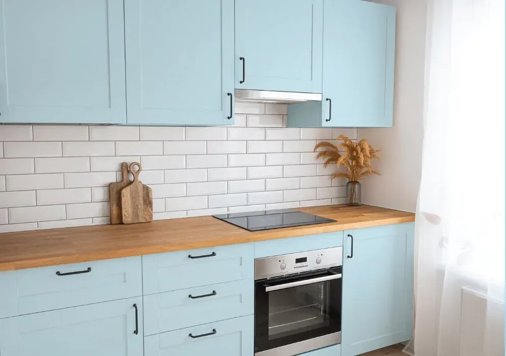 Benjamin Moore Light Blue kitchen cabinets