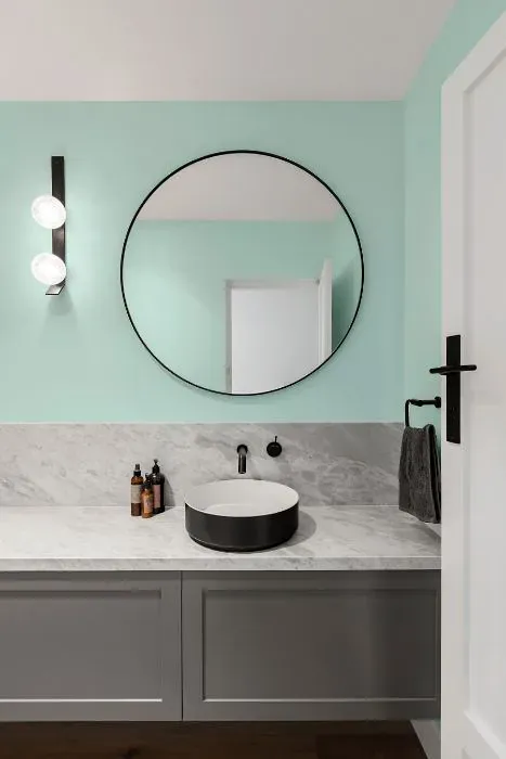 Benjamin Moore Light Mint minimalist bathroom