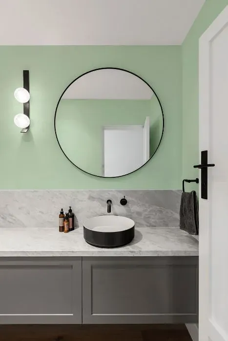 Benjamin Moore Light Pistachio minimalist bathroom