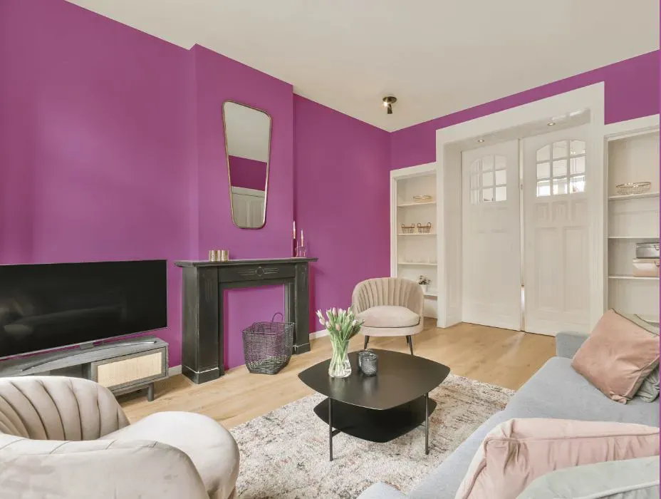 Benjamin Moore Lilac Pink victorian house interior