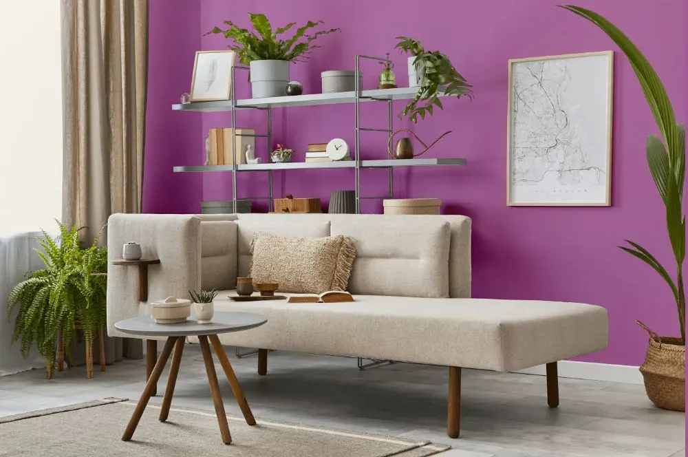 Benjamin Moore Lilac Pink living room