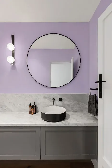 Benjamin Moore Lily Lavender minimalist bathroom