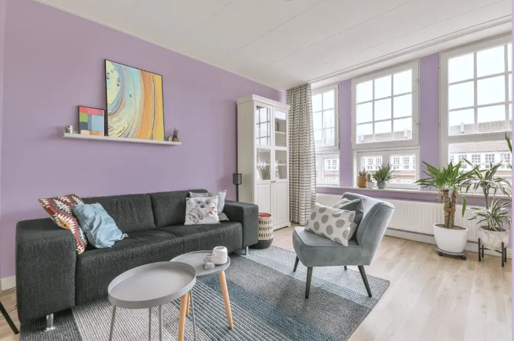 Benjamin Moore Lily Lavender living room walls