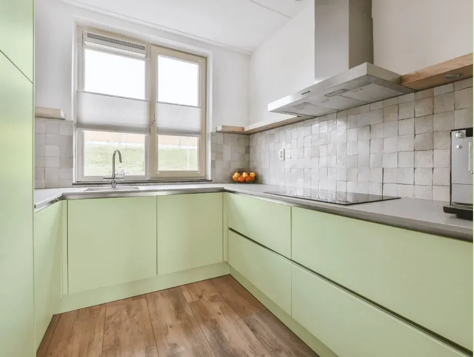 Benjamin Moore Lime Accent small kitchen cabinets