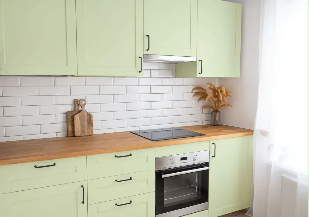 Benjamin Moore Lime Accent kitchen cabinets