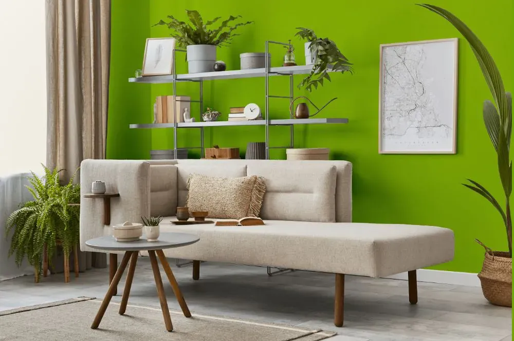 Benjamin Moore Lime Green living room