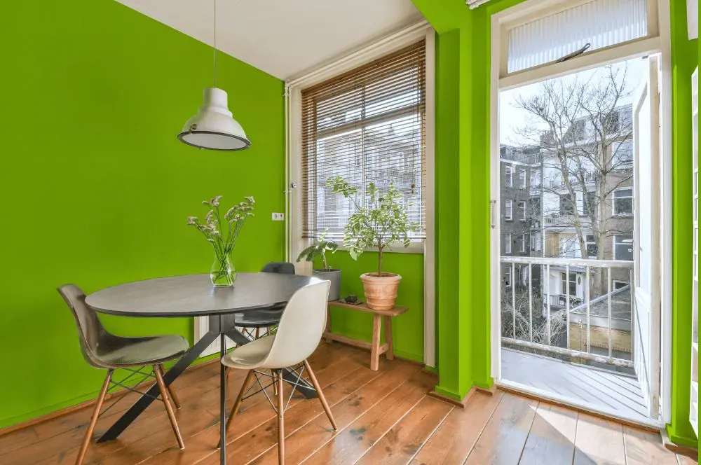 Benjamin Moore Lime Green living room