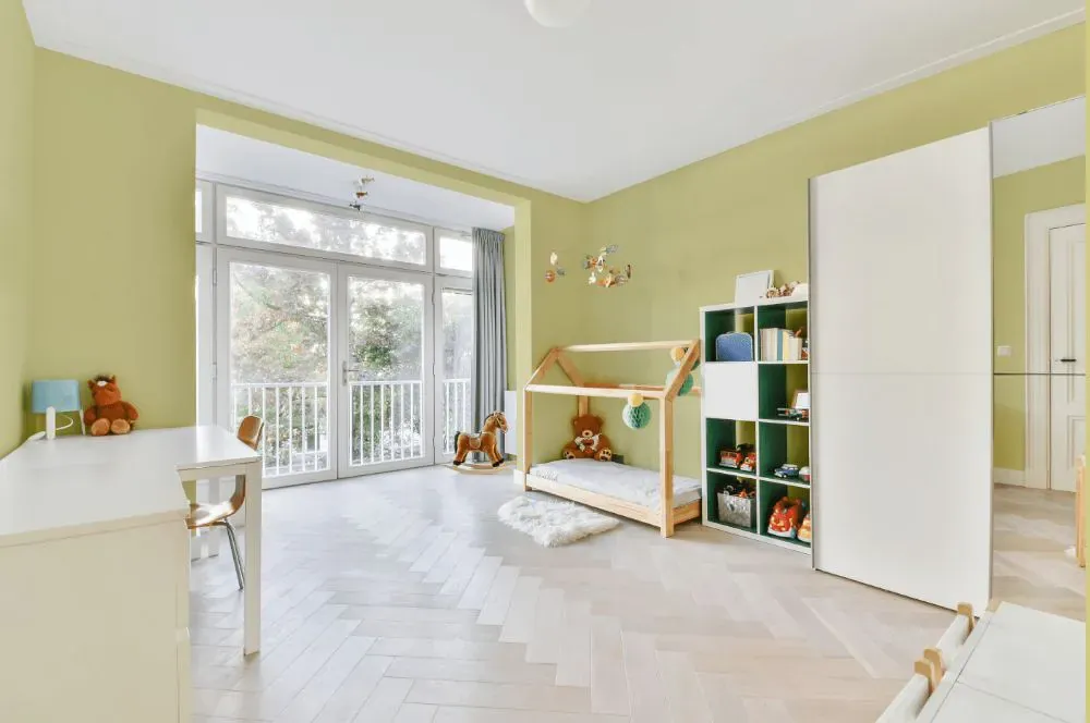 Benjamin Moore Lime Sherbet kidsroom interior, children's room