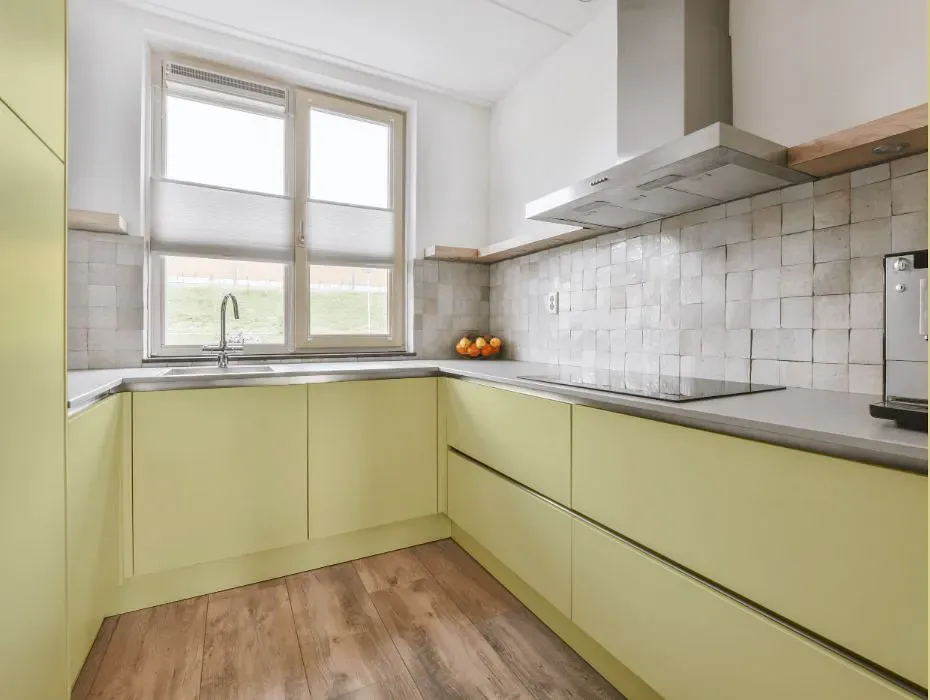 Benjamin Moore Lime Sherbet small kitchen cabinets
