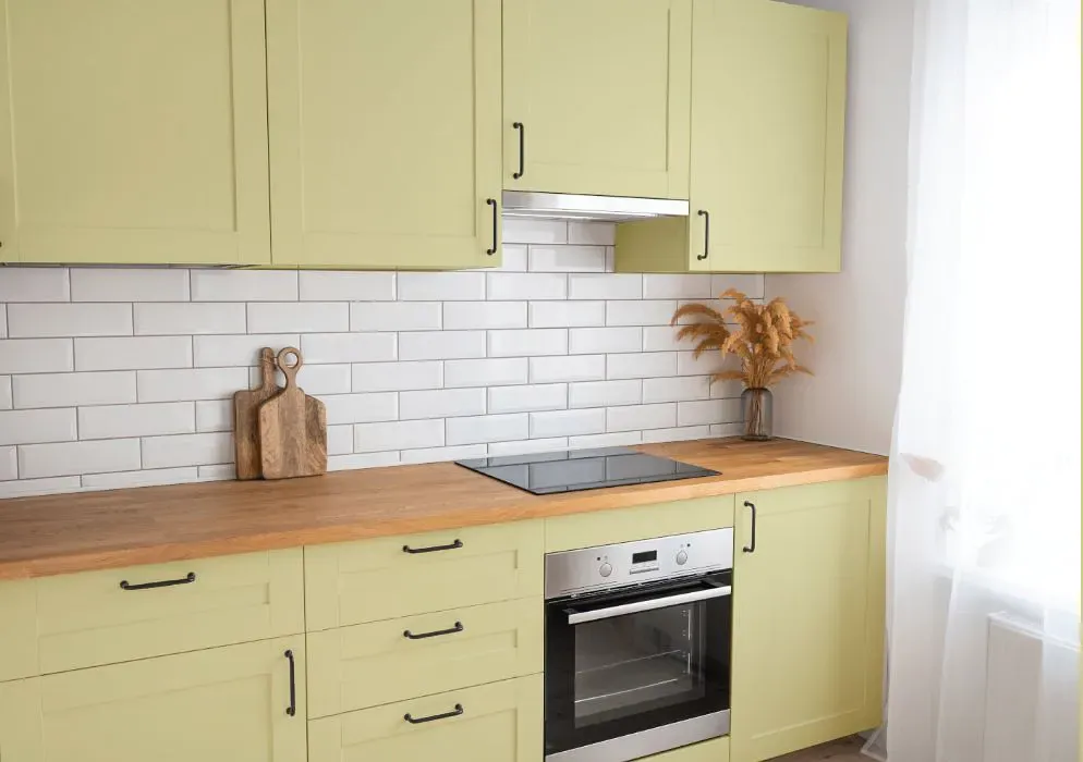 Benjamin Moore Lime Sherbet kitchen cabinets