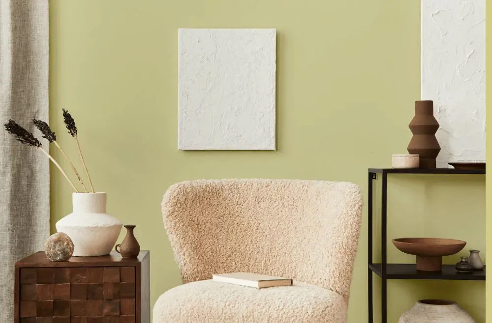 Benjamin Moore Lime Sherbet living room interior