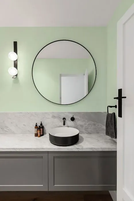 Benjamin Moore Lime Sorbet minimalist bathroom