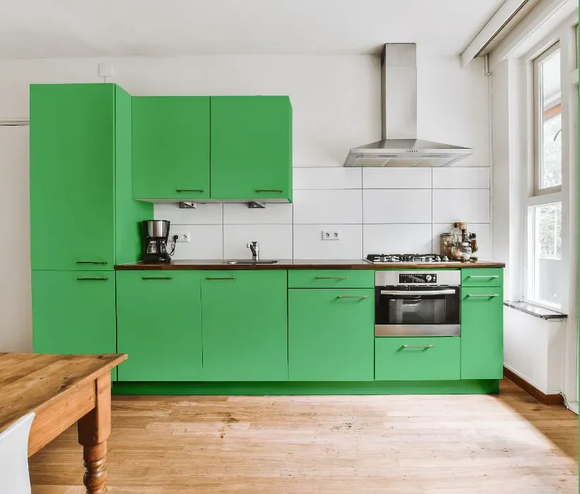 Benjamin Moore Lime Tart kitchen cabinets