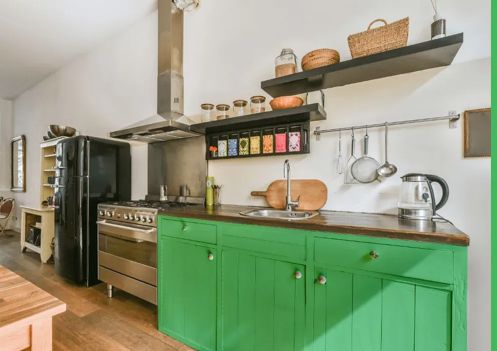 Benjamin Moore Lime Tart kitchen cabinets