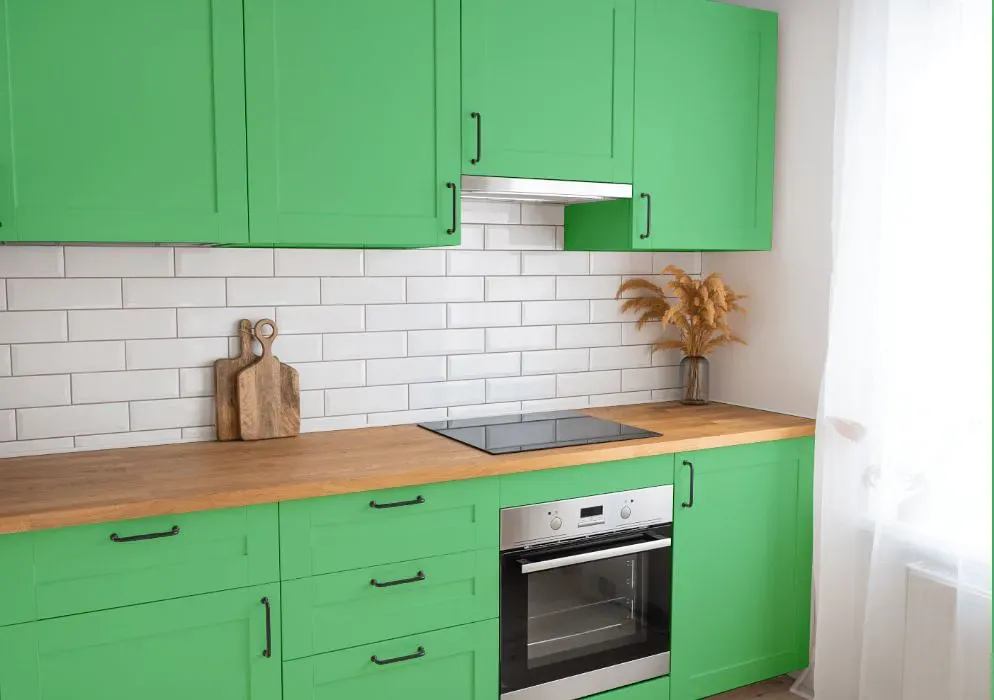 Benjamin Moore Lime Tart kitchen cabinets