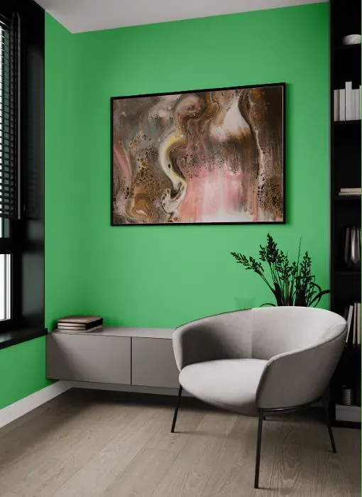 Benjamin Moore Lime Tart living room