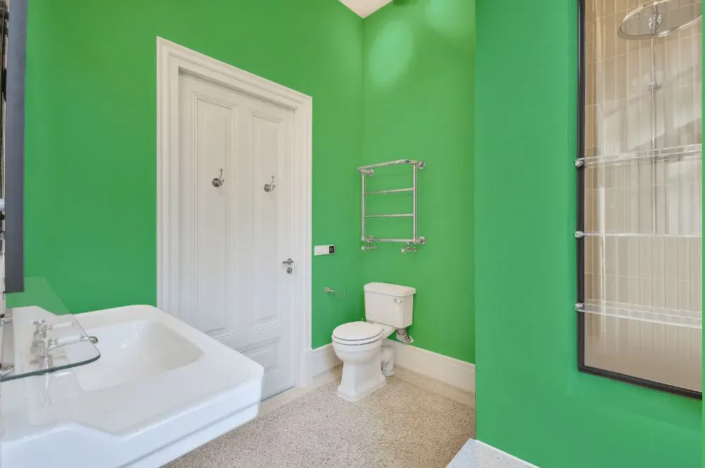 Benjamin Moore Lime Tart bathroom