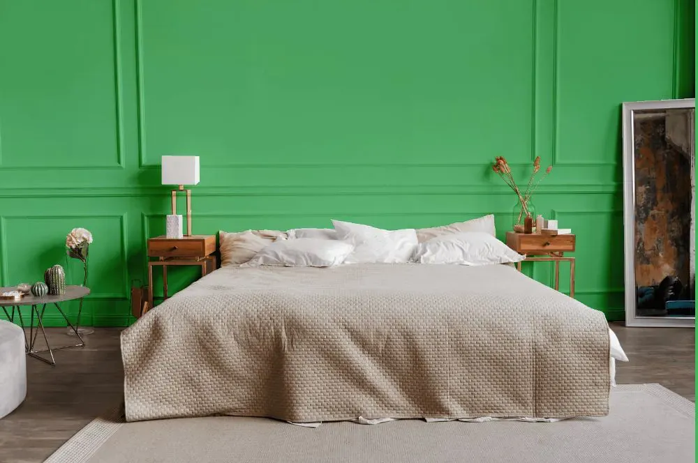 Benjamin Moore Lime Tart bedroom