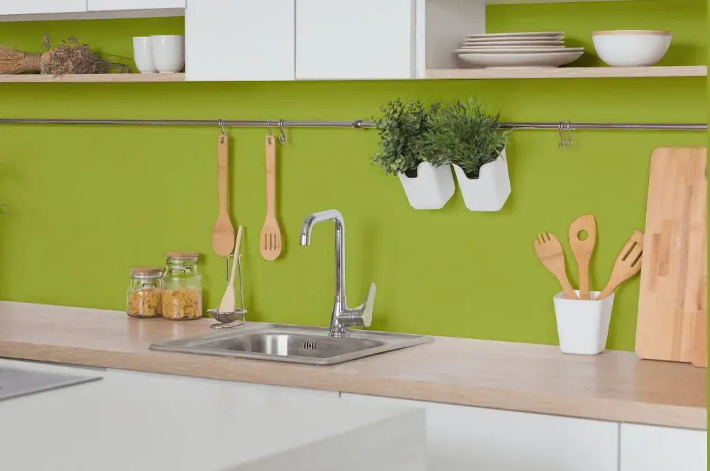 Benjamin Moore Limeade kitchen backsplash