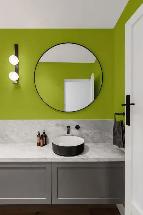 Benjamin Moore Limeade minimalist bathroom