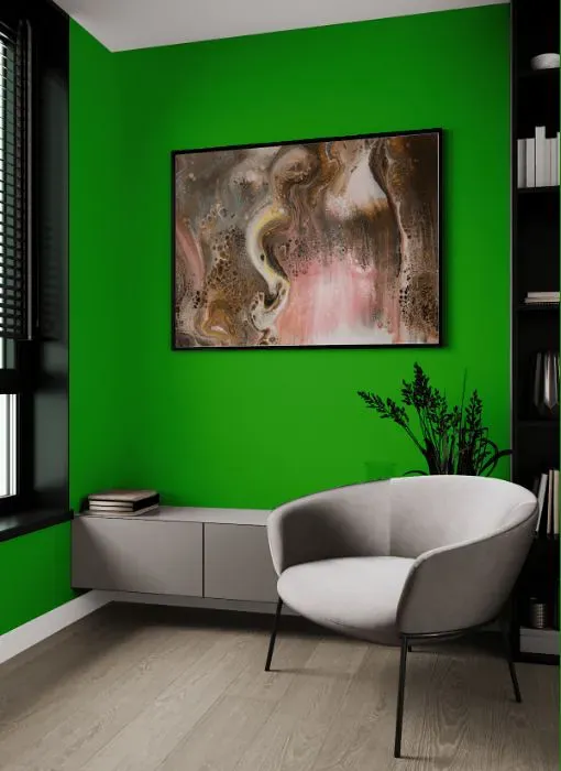 Benjamin Moore Lizard Green living room