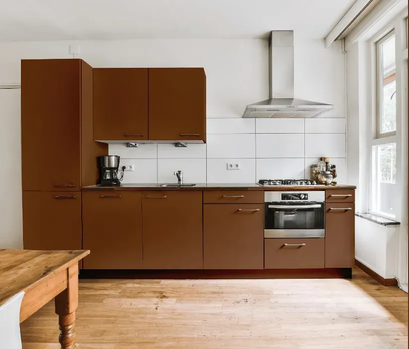 Benjamin Moore Log Cabin kitchen cabinets