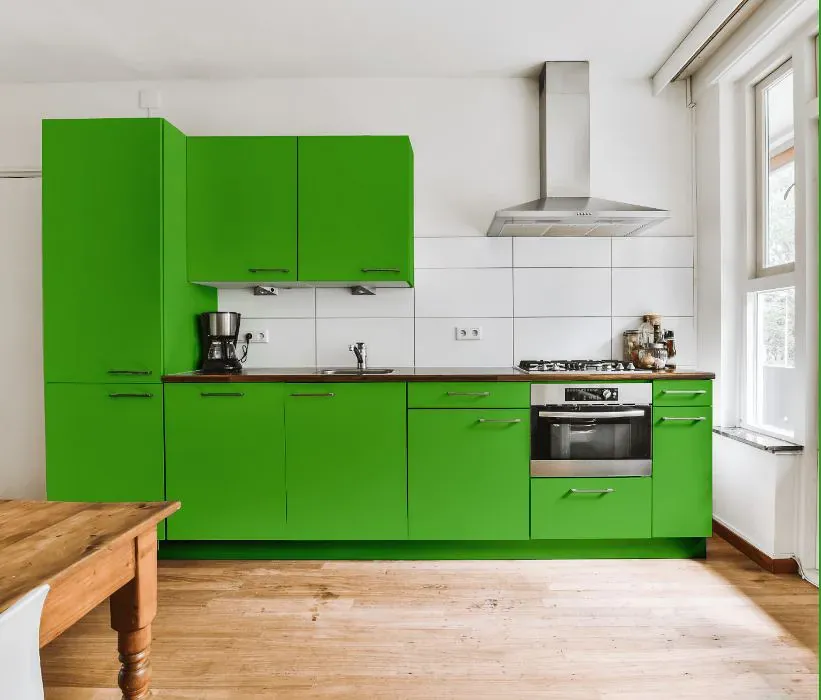 Benjamin Moore Lucky Charm Green kitchen cabinets