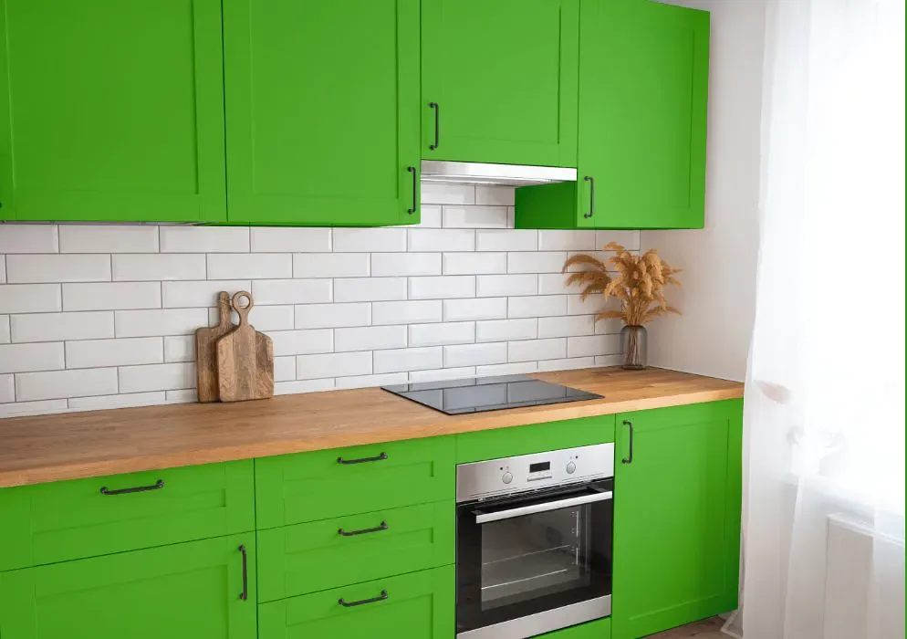 Benjamin Moore Lucky Charm Green kitchen cabinets