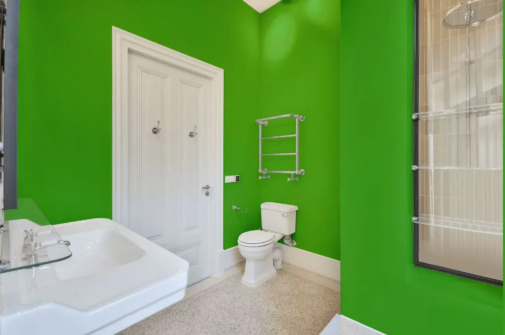 Benjamin Moore Lucky Charm Green bathroom