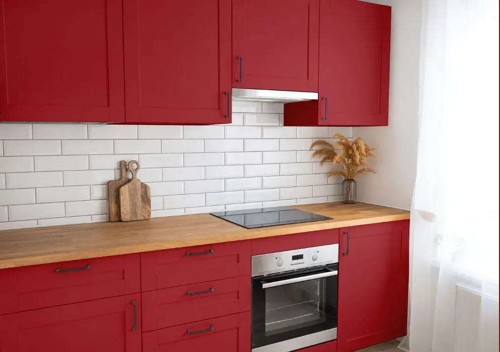 Benjamin Moore Lyons Red kitchen cabinets